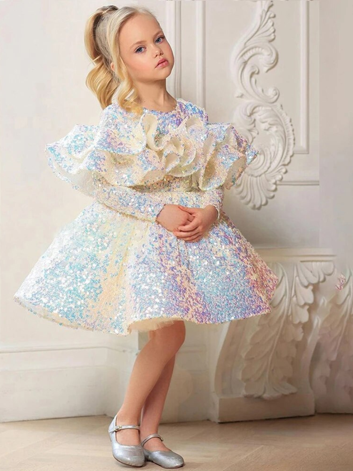 Sparkling Pastel Dream Sequin Mini Special Occasion Dress