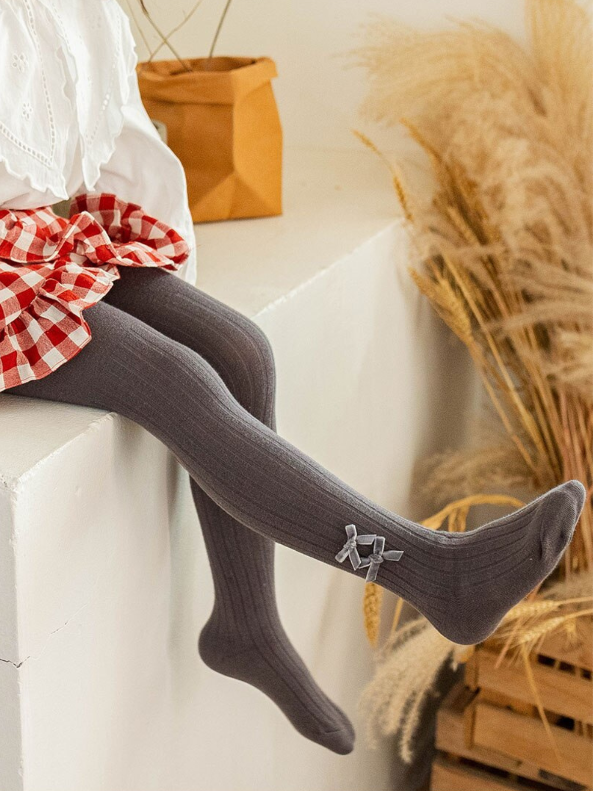 Mia Belle Girls | Cotton Ribbed Tights | Girls Accessories