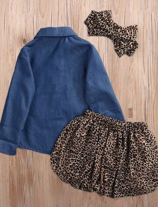 Baby Leopards Don't Lose Their Spots Shirt and Skirt with Headband Set Media 2 of 5