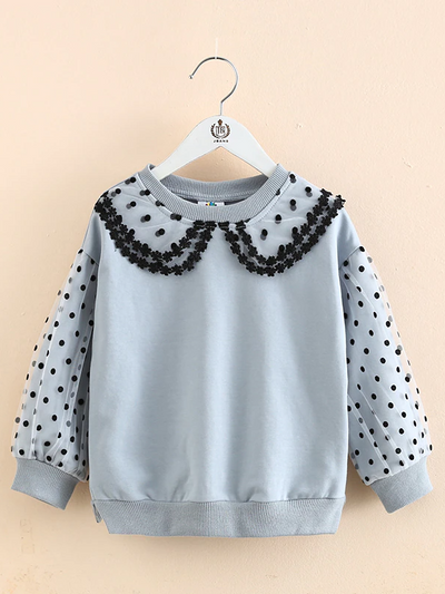Cute Clothes For Girls | Swiss Tulle Dots Sweater | Mia Belle Girls
