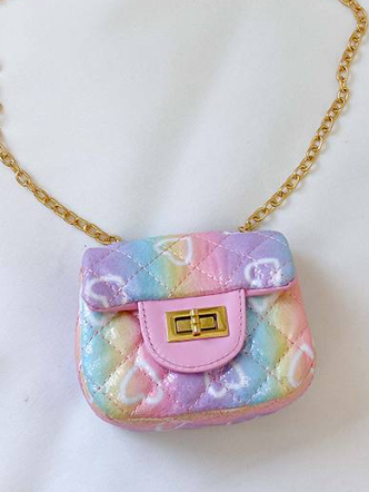 Girls Rainbow Quilted Handbags