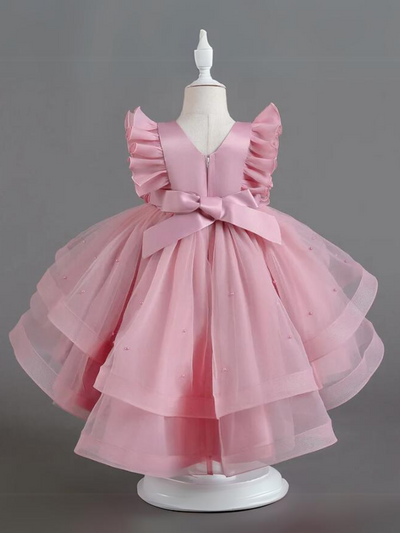 Mia Belle Girls Layered Hi-Lo Tulle Dress | Girls Princess Dresses