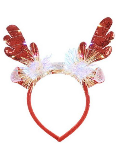 Mommy and Me Christmas Antler LED Light-up Sequin Headband