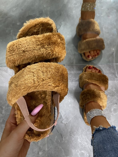 Women's Fluffy Slides By Liv and Mia - Mia Belle Girls