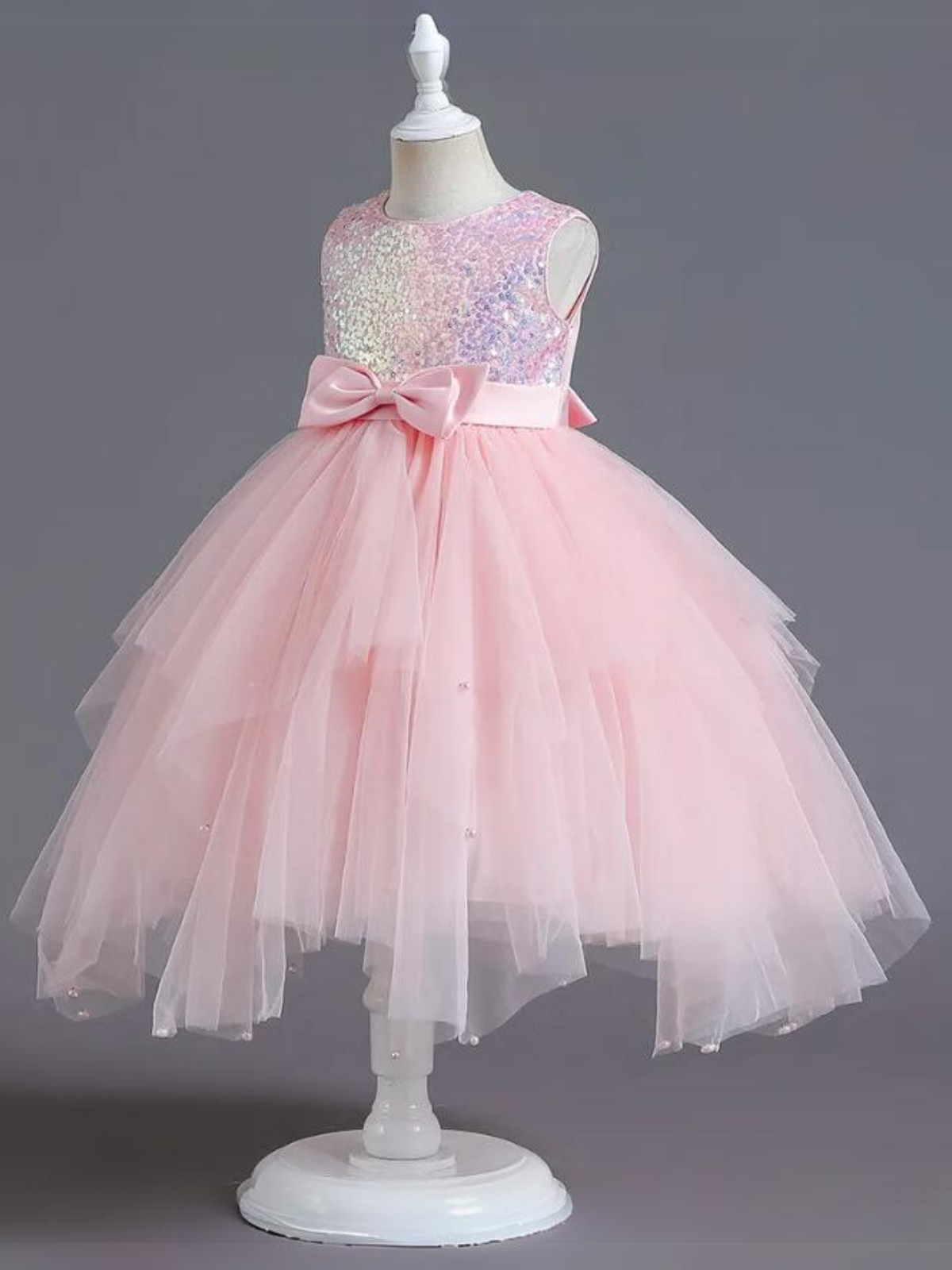 Mia Belle Girls Pastel Pink Tutu Gown | Girls Spring Formal Dresses