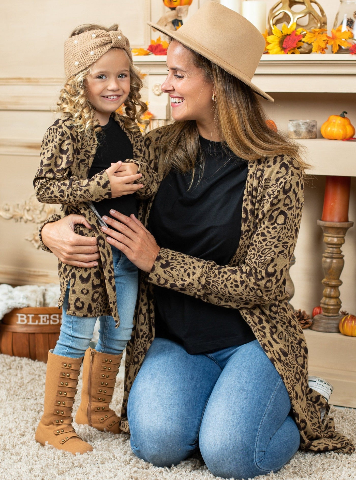 Mommy & Me Cardigans | Large Leopard Print Cardigan | Mia Belle Girls