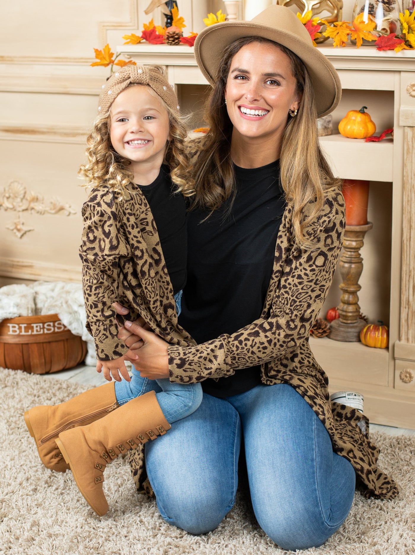 Mommy & Me Cardigans | Large Leopard Print Cardigan | Mia Belle Girls