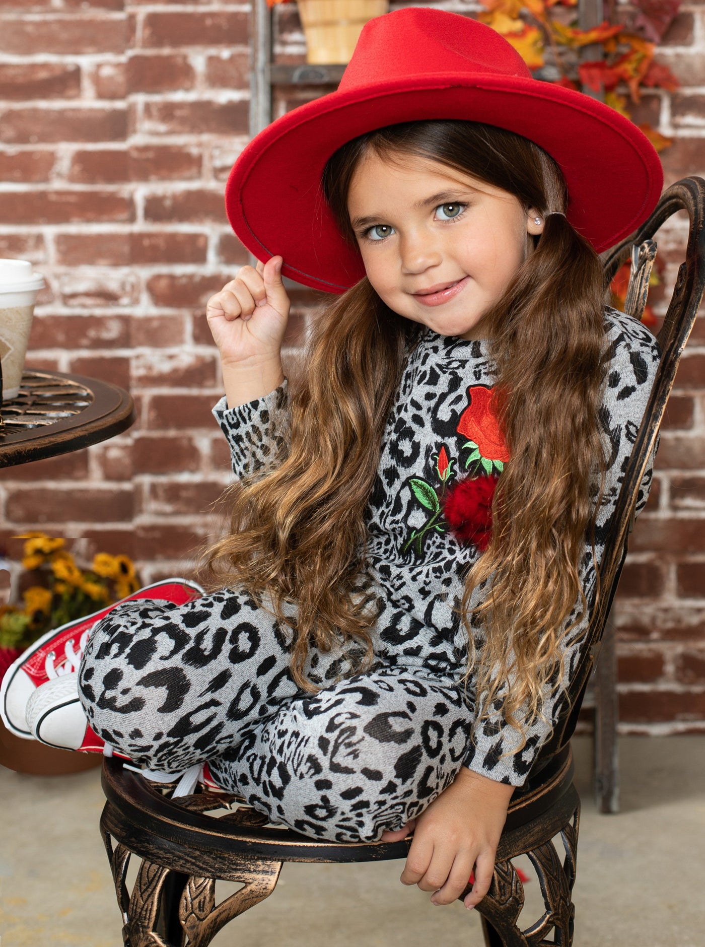 Girls Fall Leopard Print Jogger Loungewear Set - Mia Belle Girls