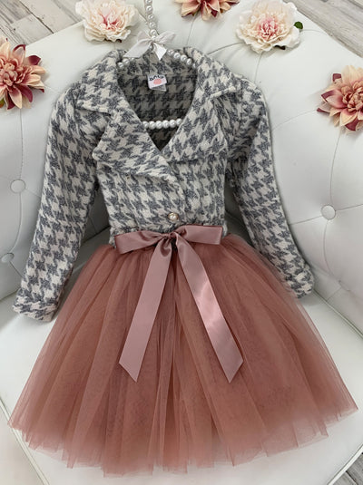Preppy Chic Outfits | Tweed Blazer Tutu Dress | Mia Belle Girls
