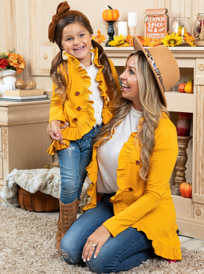 Mommy & Me Sweaters | Matching Ruffled Cardigans |  Mia Belle Girls