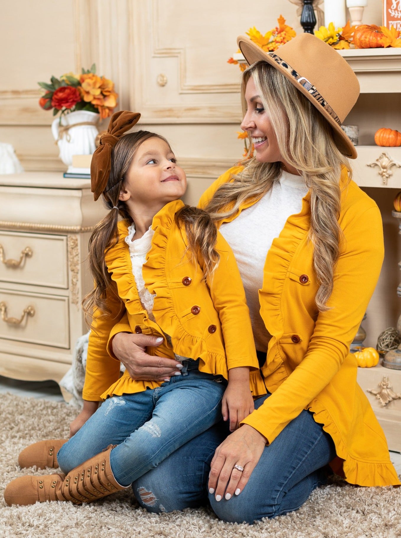 Mommy & Me Sweaters | Matching Ruffled Cardigans |  Mia Belle Girls