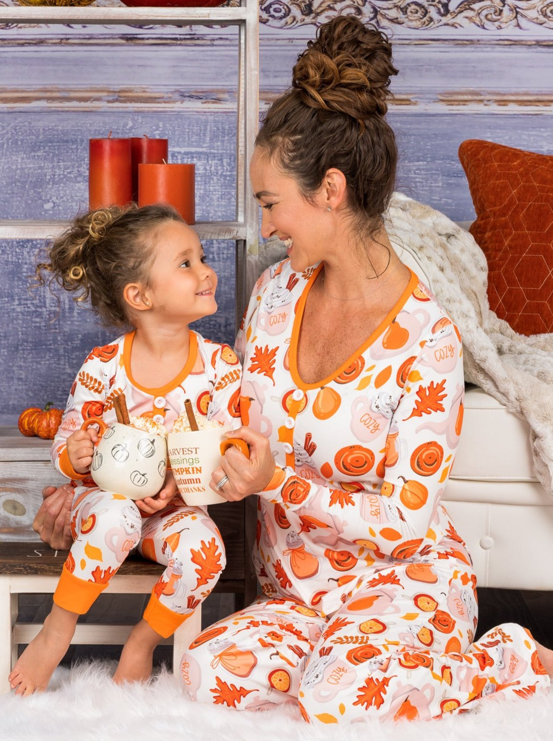 Mommy and Me Matching Fall Pajamas | Cozy Pumpkin Spice Pajama Set