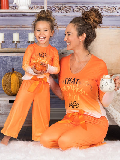 Mommy & Me Pajamas | That Pumpkin Spice Life Pajamas - Mia Belle Girls