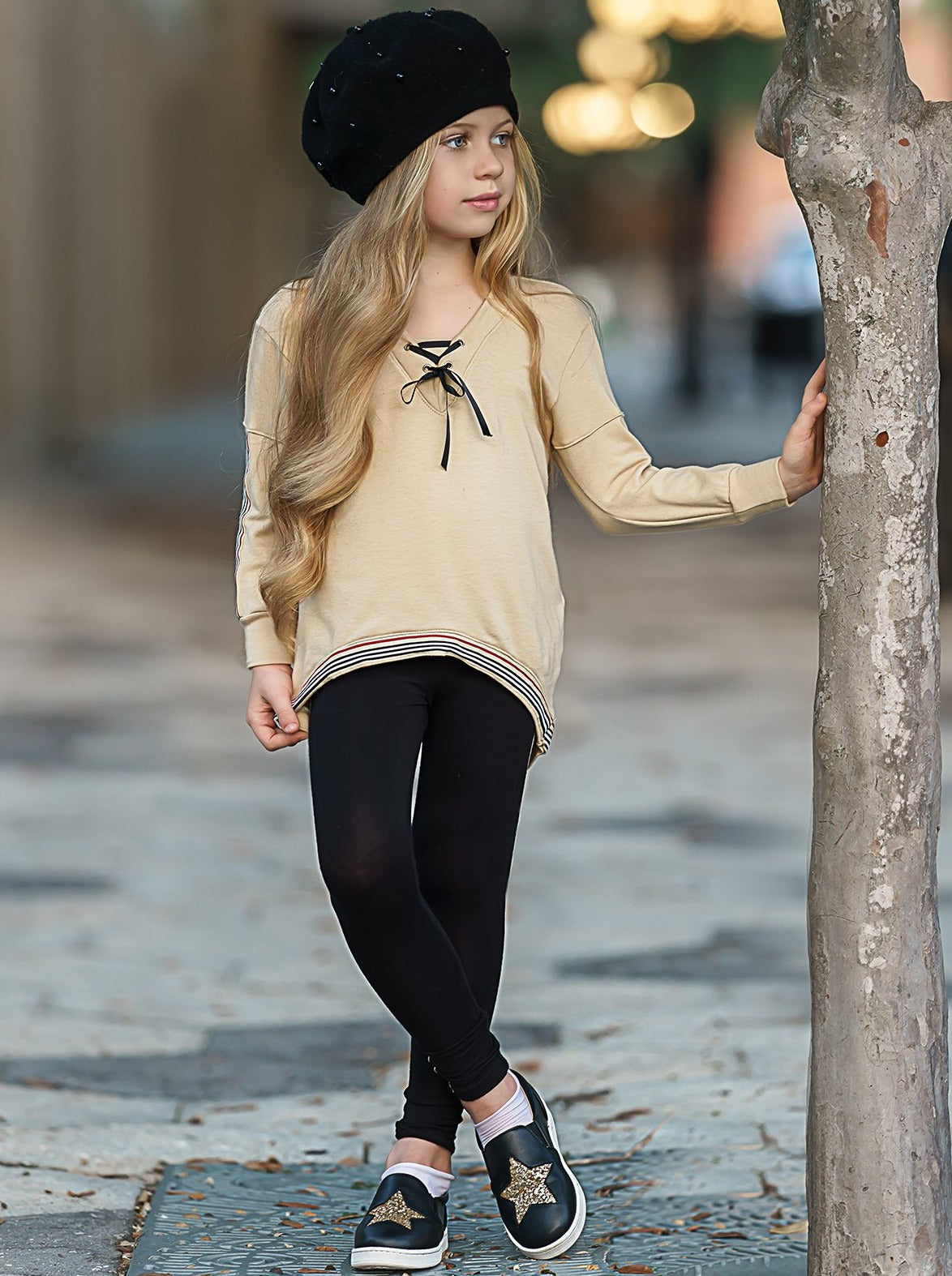 Cute Outfits For Girls | V-Neck Hi-Lo Jogger Set | Mia Belle Girls