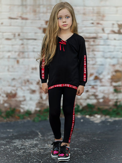 Cute Outfits For Girls | V-Neck Hi-Lo Jogger Set | Mia Belle Girls