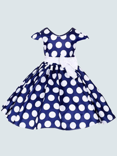 Casual Spring Dresses | Little Girls Vintage Polka Dot Party Dress