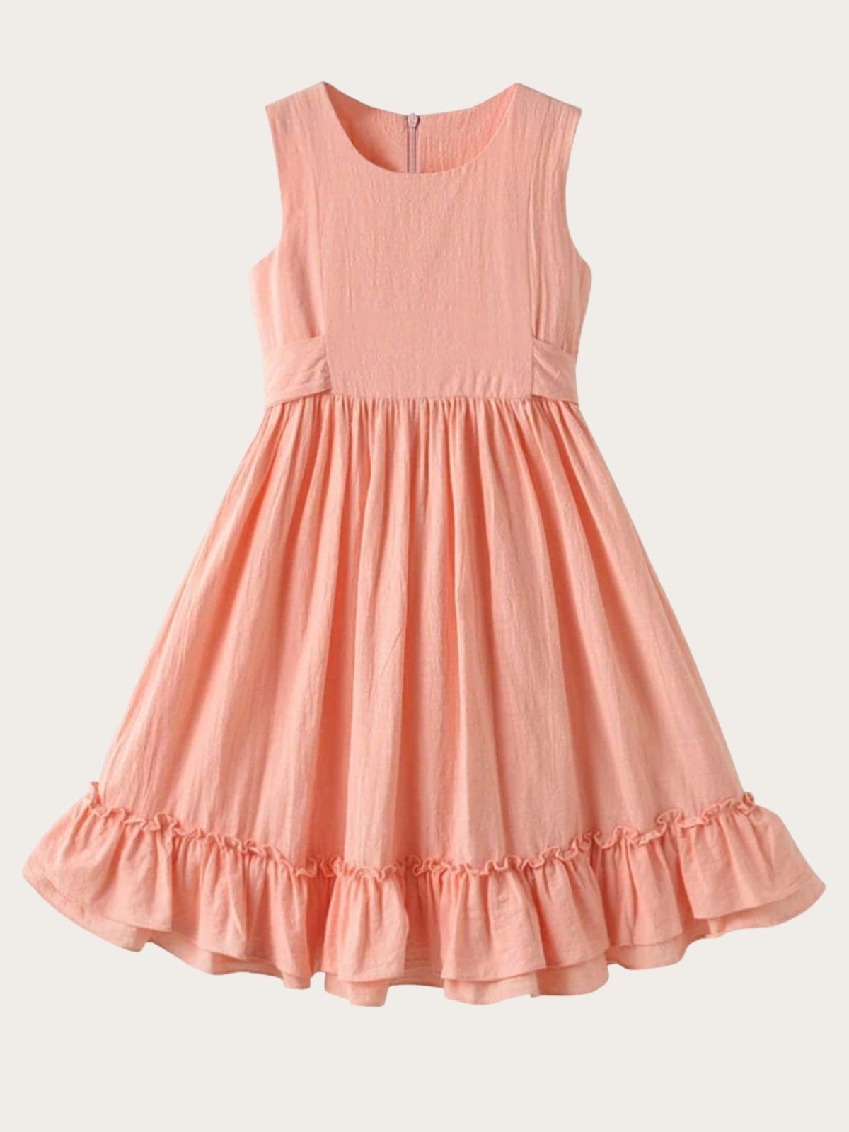 Toddler Spring Casual Dresses | Girls Pink Sleeveless Ruffle Sundress