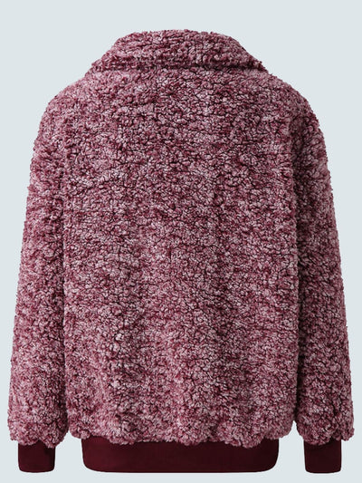 Women's Fleeced & Fabulous Quarter-Zip Pullover Sweater Burgundy