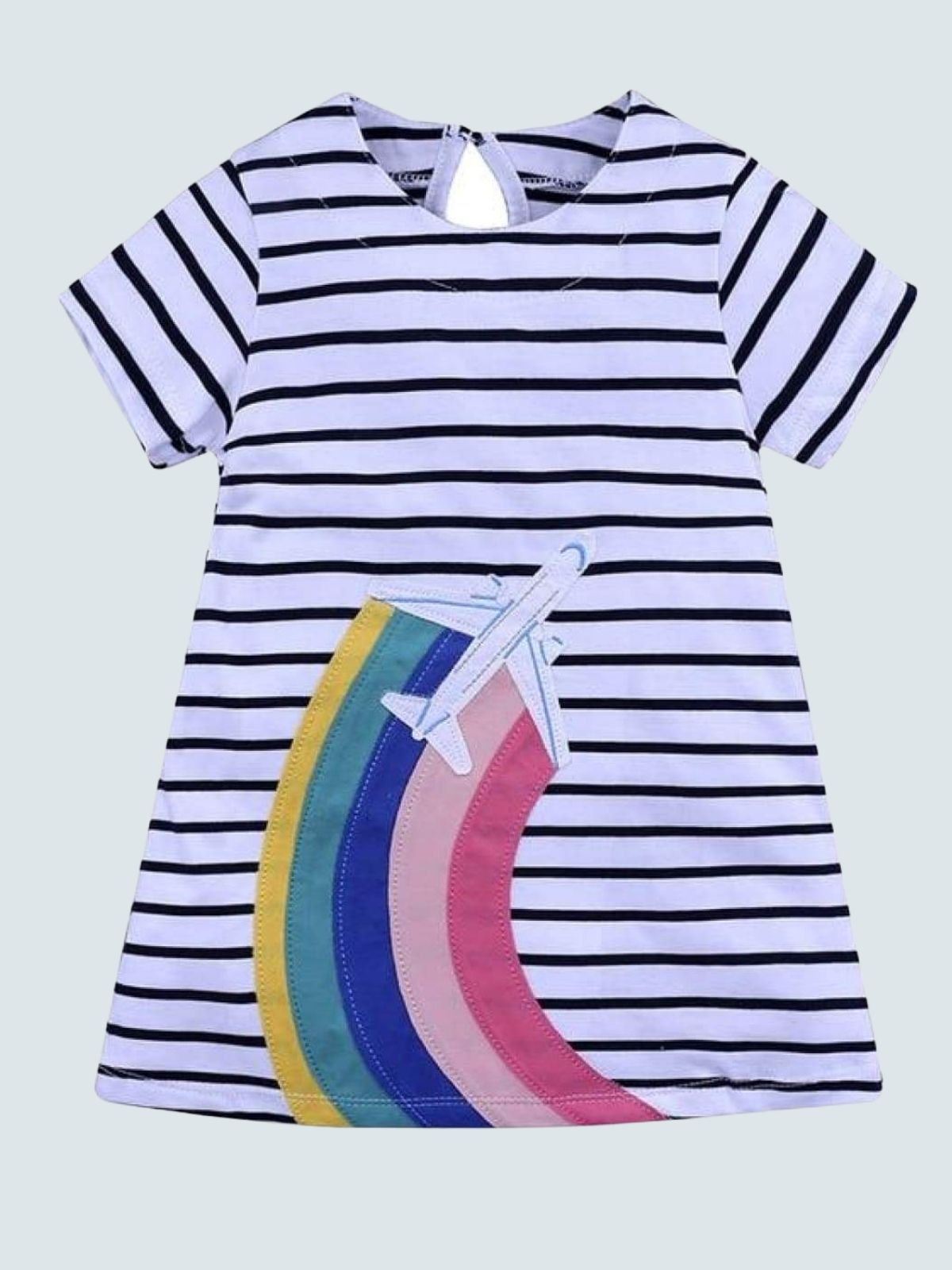 Stripes Are A Must A-Line Dress - Fall Casual Dress - Mia Belle Girls