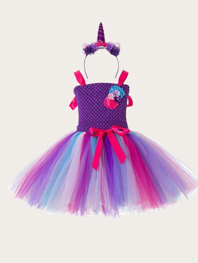 Toddler Costumes | Girls Magical Unicorn Tutu Dress & Headband Set