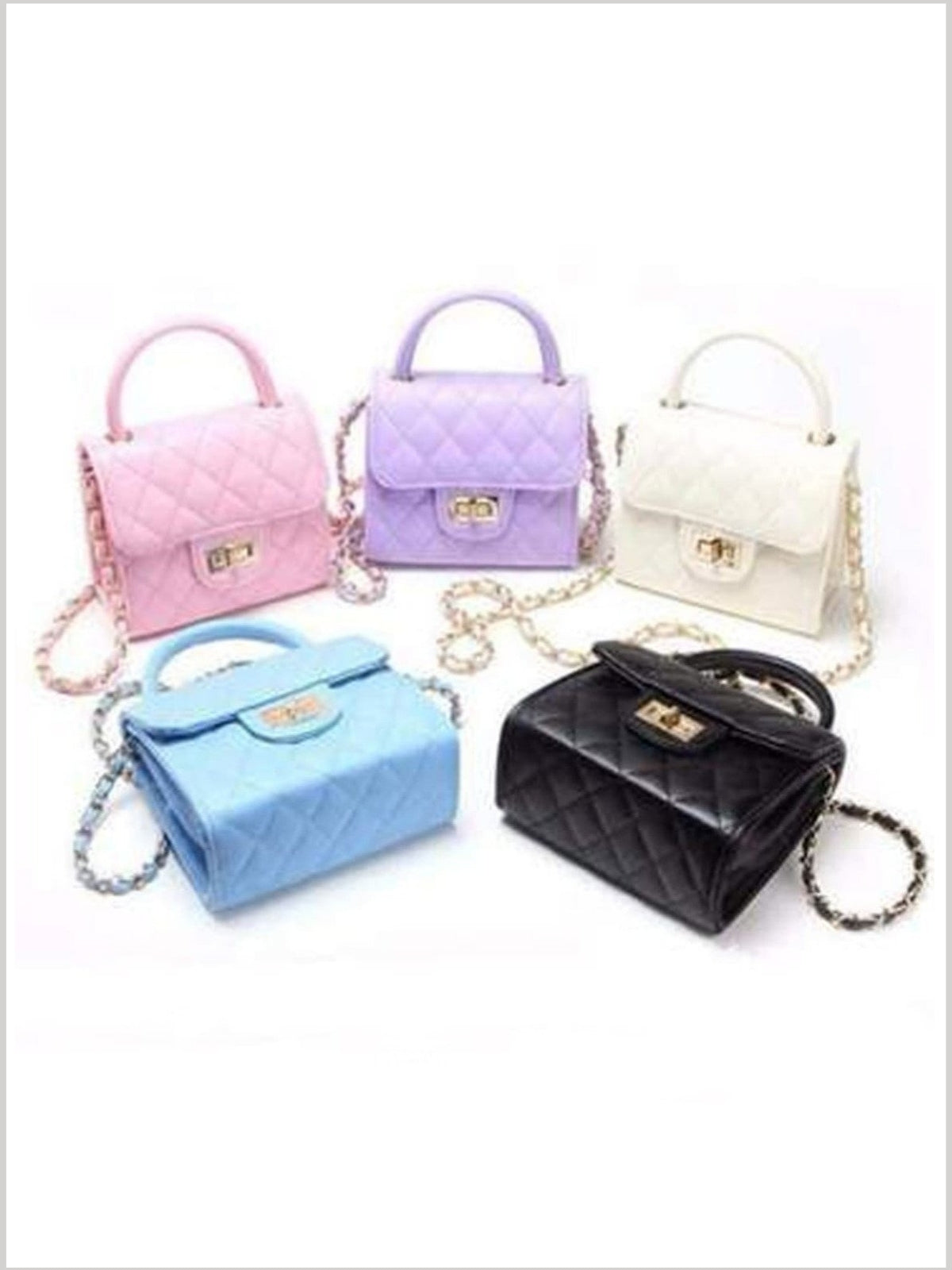 Girls Quilted Flap Fashion Chain Shoulder Bag Purse
