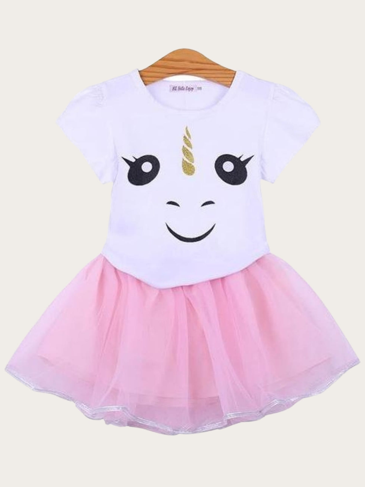 Girls White Unicorn T-Shirt & Tutu Skirt - Pink / 3T - Girls Spring Casual Set
