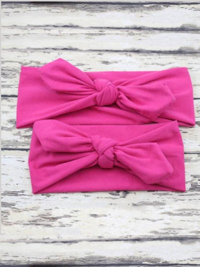 mommy and baby headband hot pink