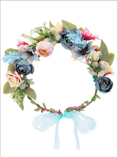 Girls Pretty Flower and Leave Halo - multicolor