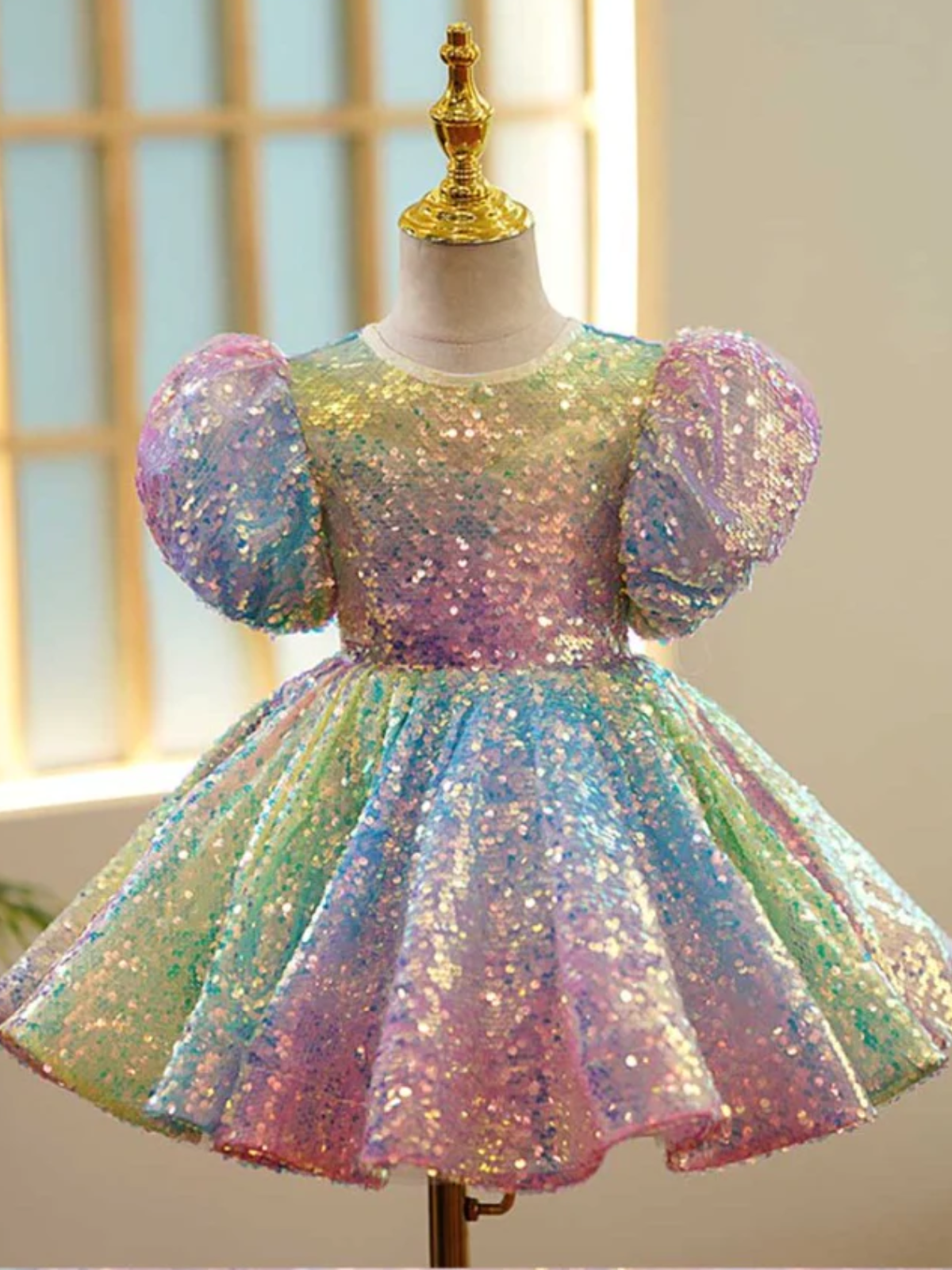 Dazzling Rainbow Sparkle Mini Dress