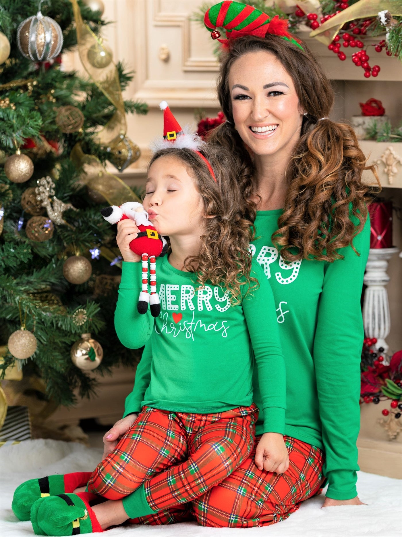 Mommy and Me Matching Winter Pajamas | Merry Christmas Pajama Set