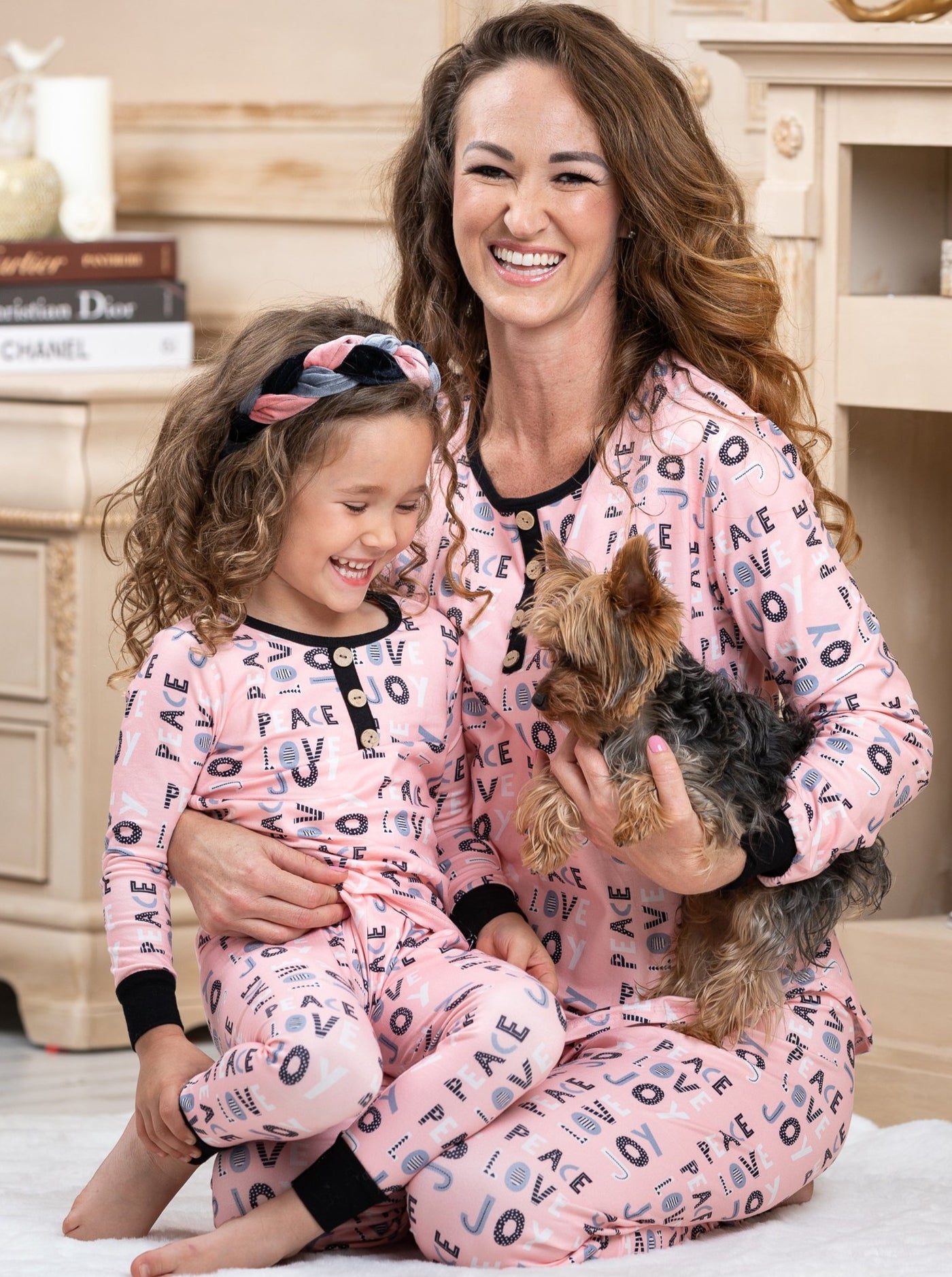 Mommy and Me "Peace Love Joy" Holiday Pajama Set