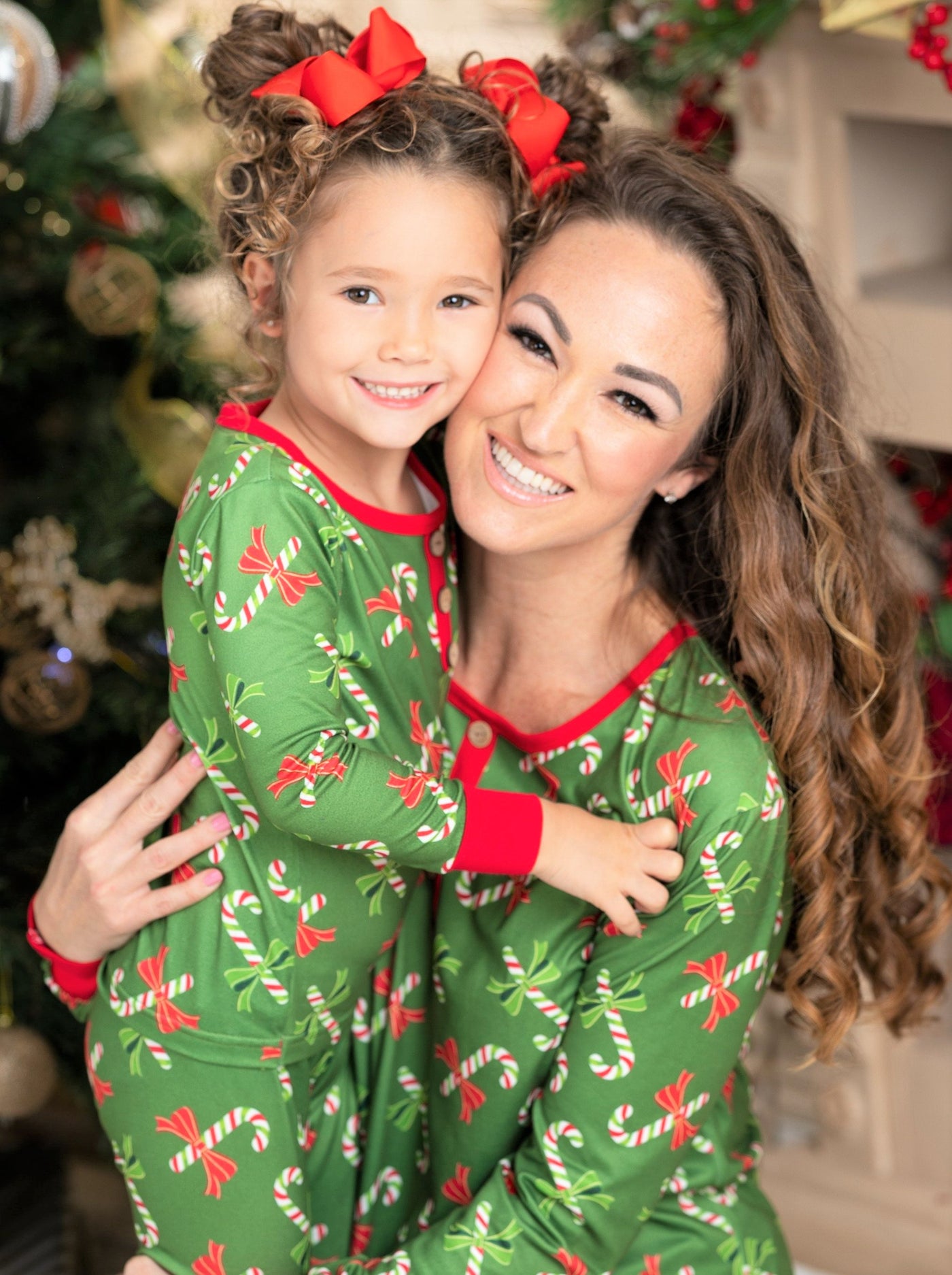 Mommy & Me Matching Pajamas | Candy Cane Pajama Set | Mia Belle Girls