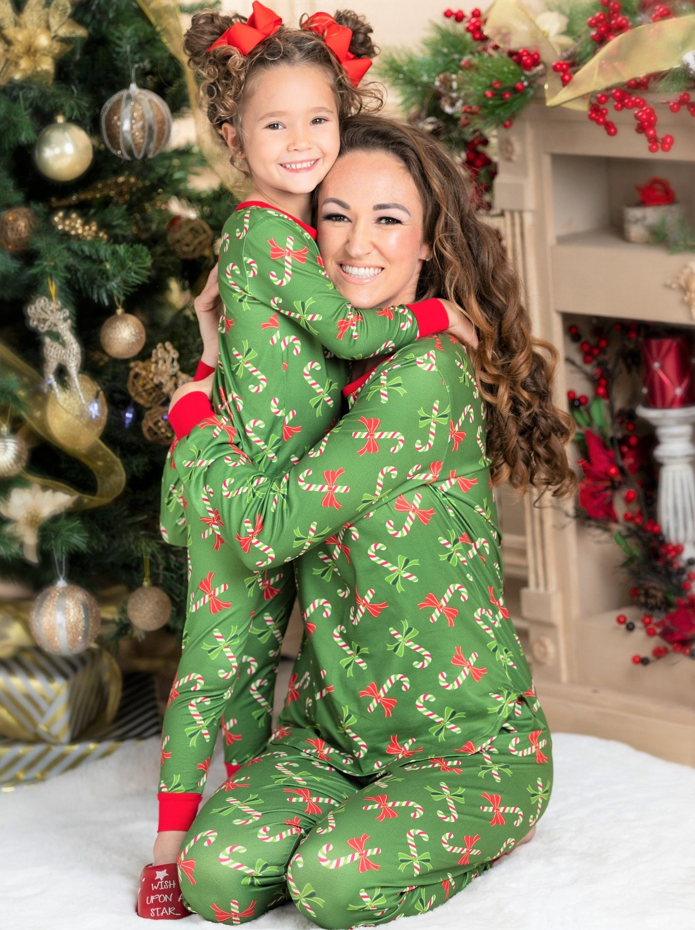 Mommy & Me Matching Pajamas | Candy Cane Pajama Set | Mia Belle Girls