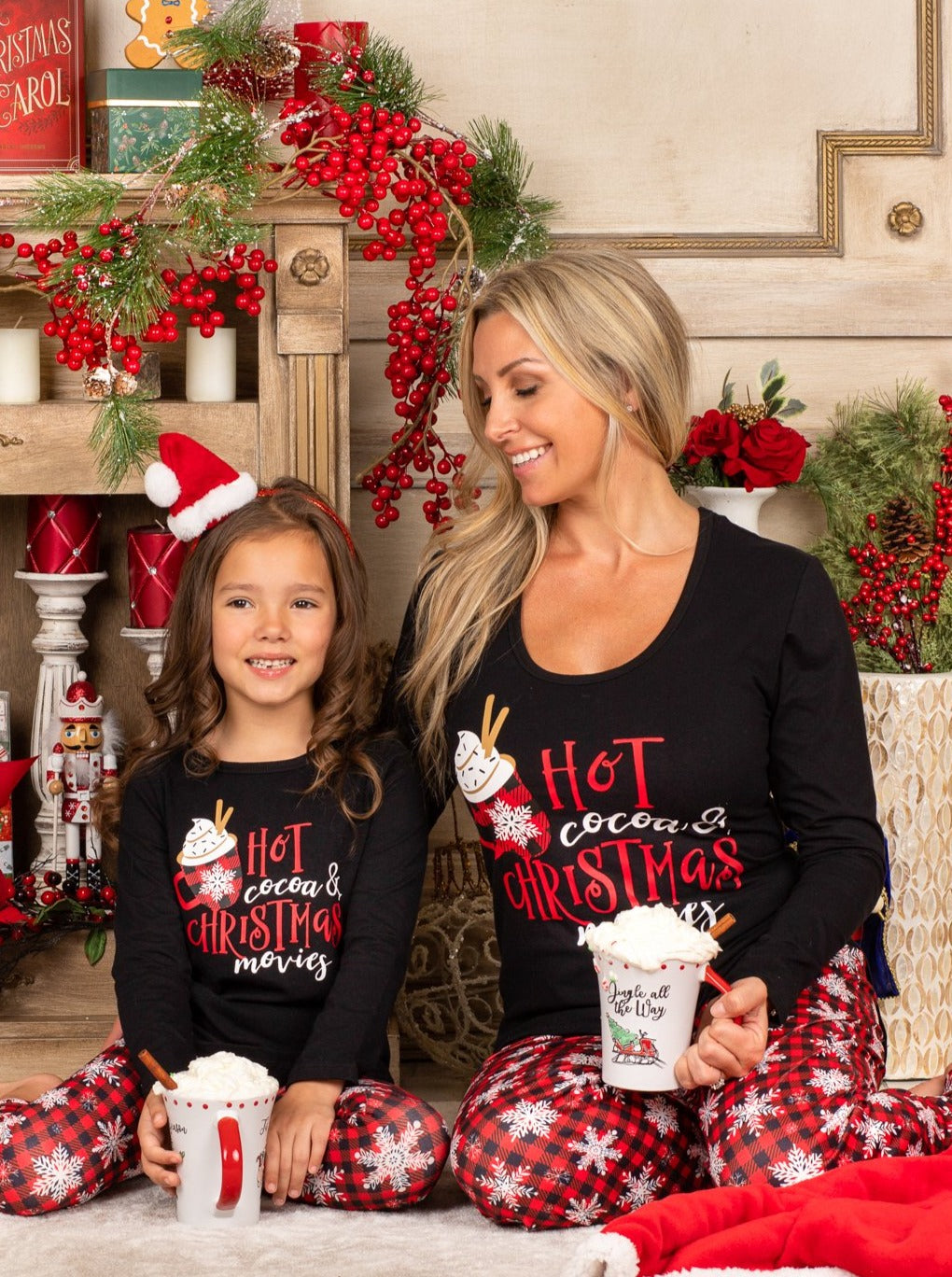 Mommy and Me Matching Pajamas | Hot Coco & Christmas Movies Pajama Set