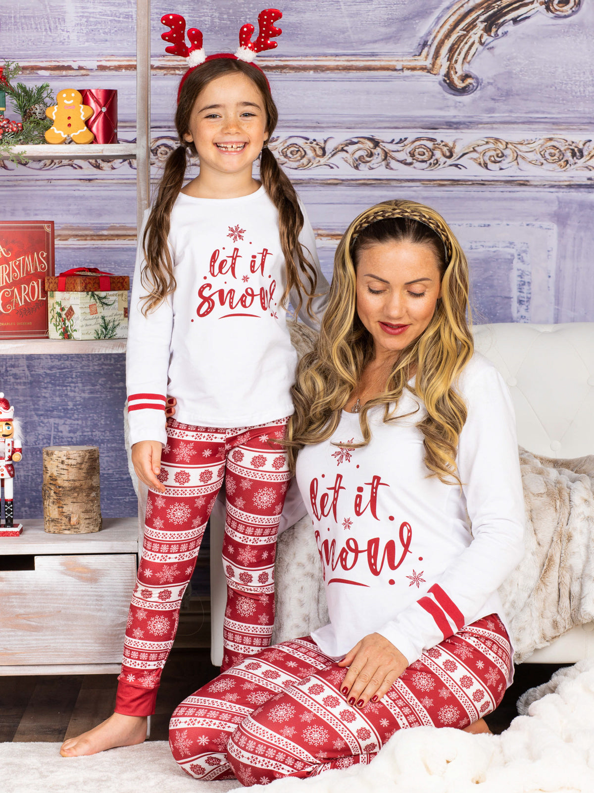 Mommy and Me Matching Pajamas | Let It Snow Pajamas | Mia Belle Girls