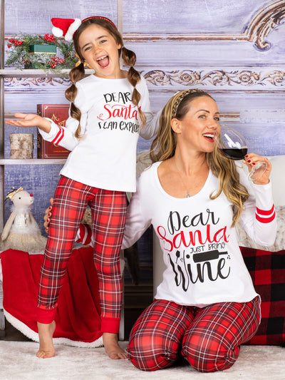 Mommy and Me Matching Pajamas | Dear Santa Pajama Set |Mia Belle Girls