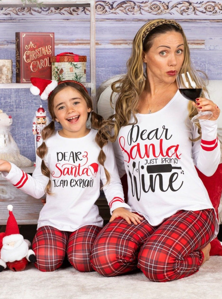 Mommy and Me Matching Pajamas, Dear Santa Pajama Set