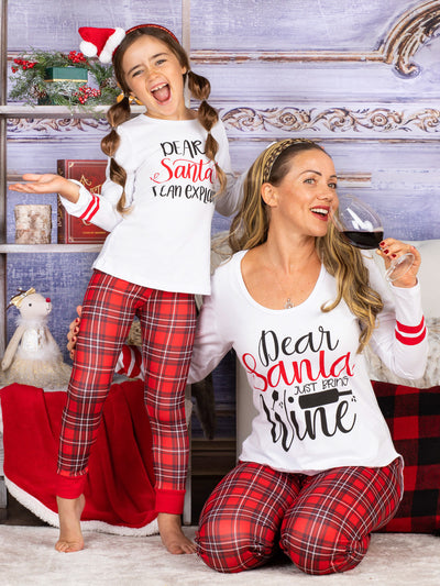 Mommy and Me Matching Pajamas | Dear Santa Pajama Set |Mia Belle Girls