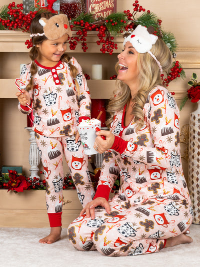 Mommy and Me Matching Christmas Pajamas | Cookie Print Pajama Set