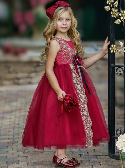 Little Girls Holiday Dresses | Cute Sleeveless Embroidered Party Dress