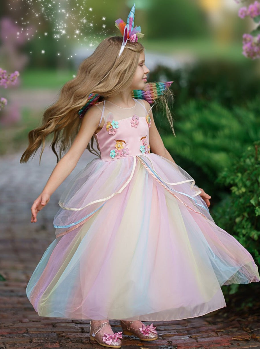 Pink Fairy Gown with Pearls on Chest – Pinkcow Designs Private Limited