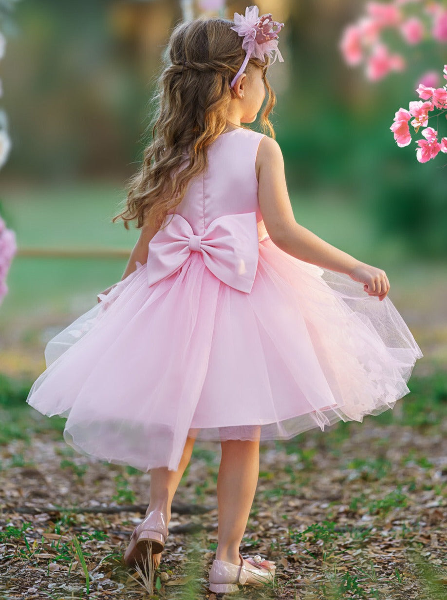 Girls Formal Easter Dresses | Butterfly Embroidered Tulle Tutu Dress