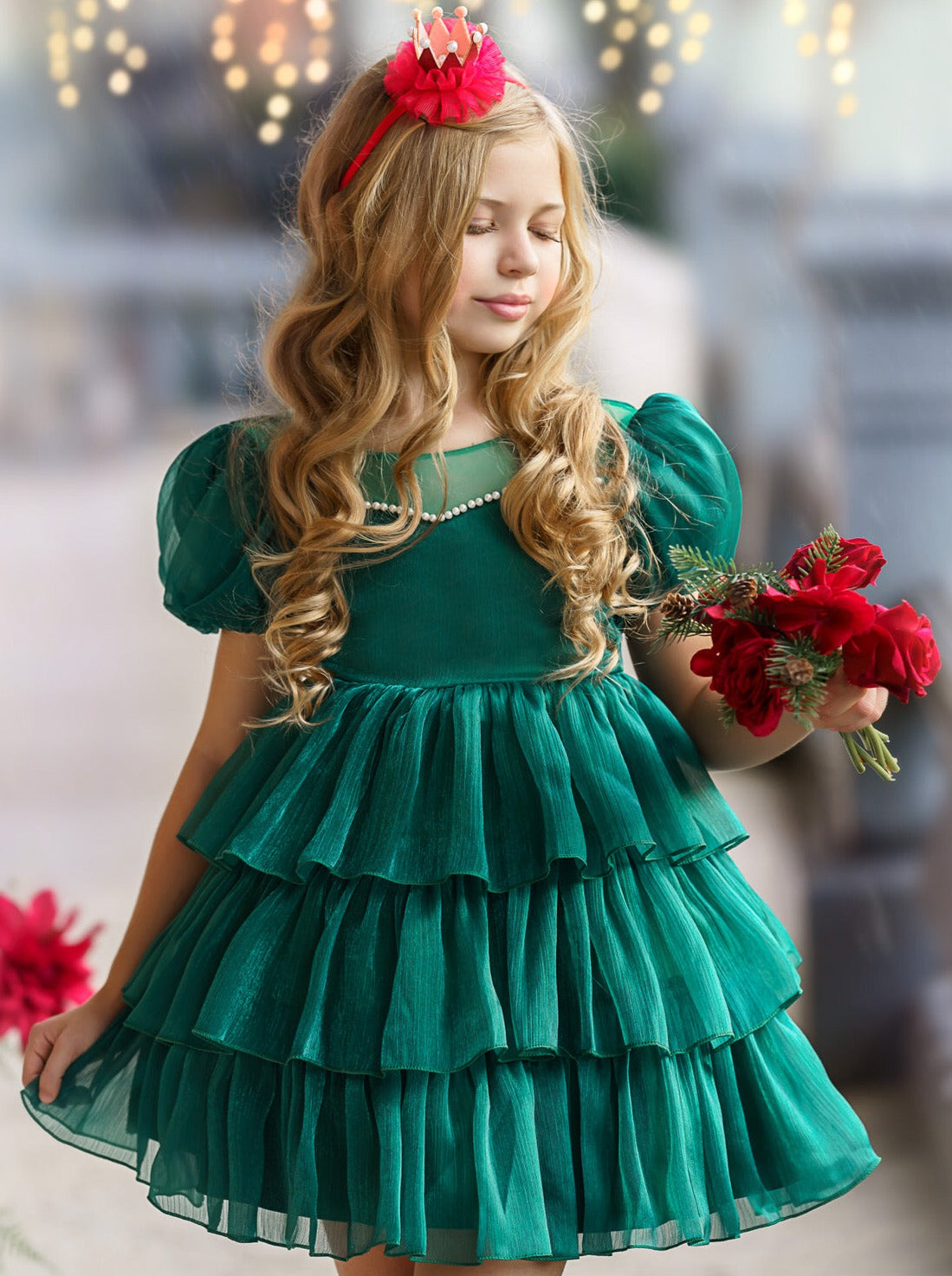 Toddler Fancy Holiday Dresses | Shimmer Chiffon Puff Princess Dress ...