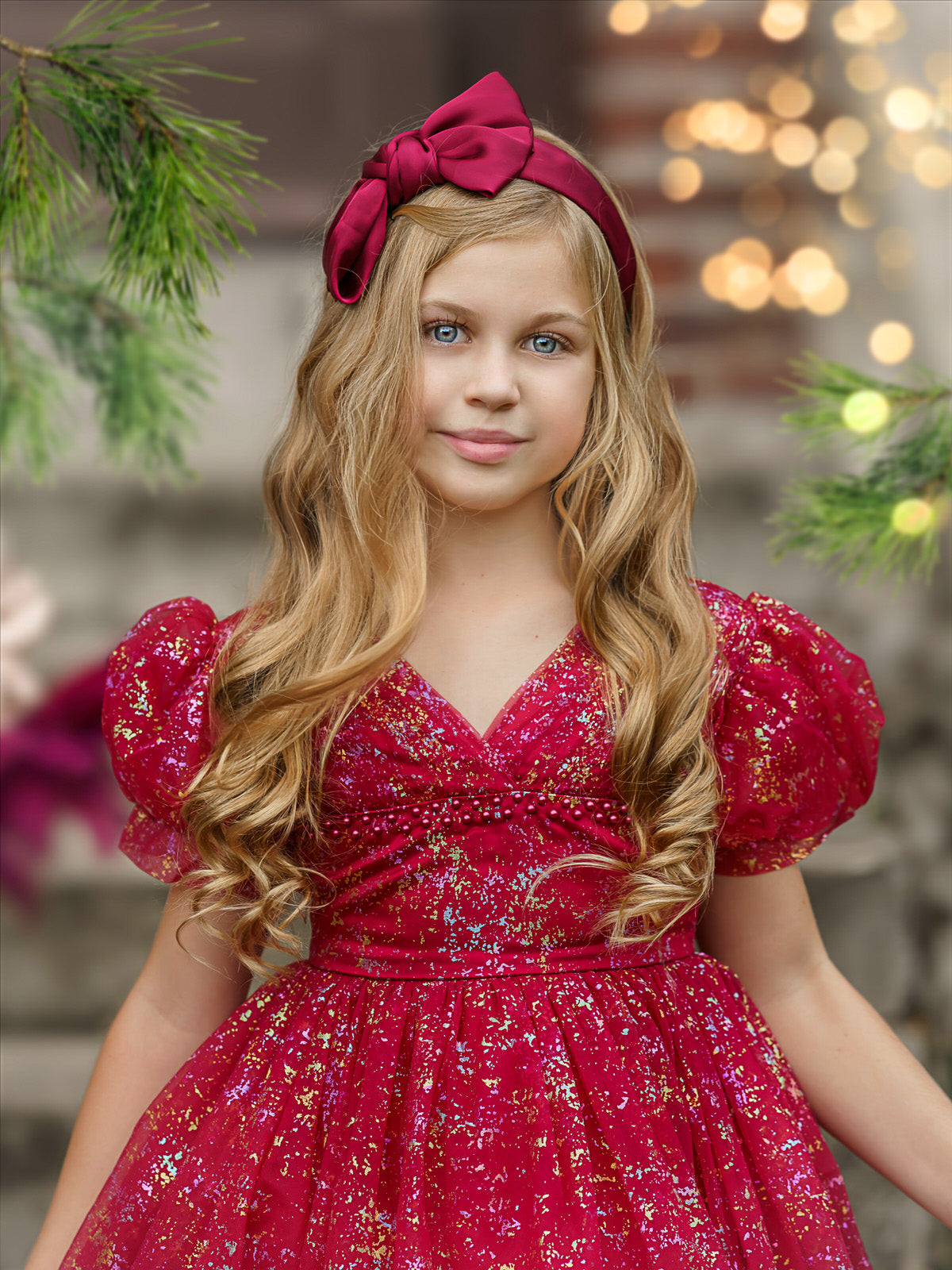 Winter Whimsy Sparkle Puff Sleeve Gown – Mia Belle Girls