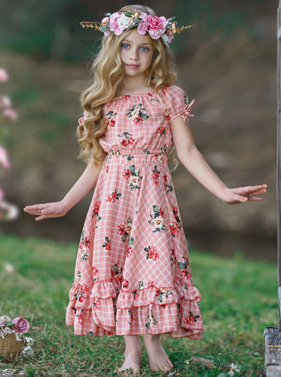 Girls Boho Top and Maxi Skirt Set Pink Spring 2T/3T to 10Y/12Y