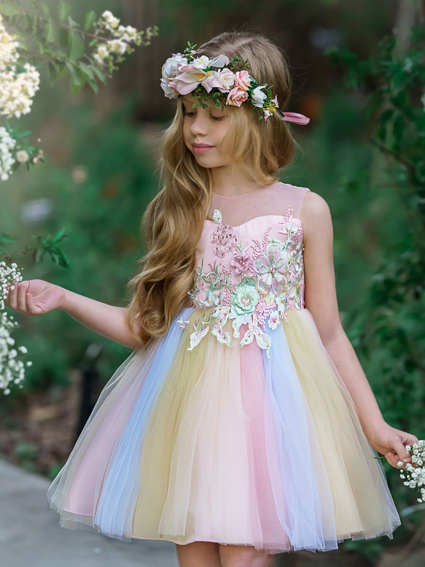 Little Girls Floral Special Occasion Dress  Toddler Easter Dresses – Mia  Belle Girls