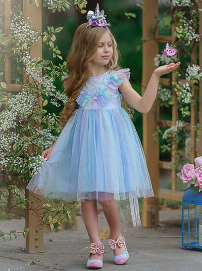 Girls Princess Rainbow Party Tutu Dress - Mia Belle Girls