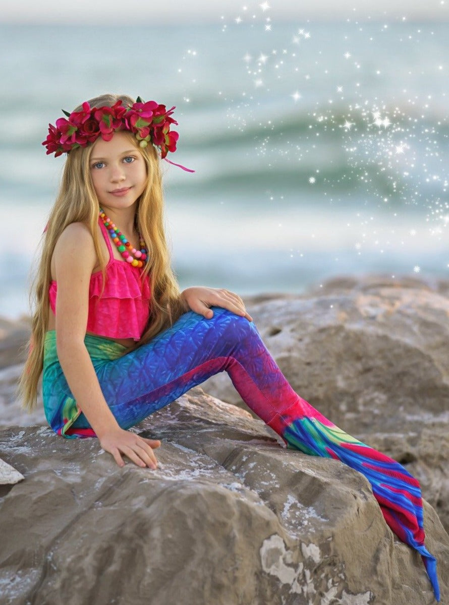 Toddler Mermaid Swimsuits | Girls Mermaid Three Piece Monofin Swimsuit