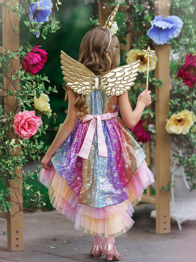 Kids Halloween Costumes | Unicorn Fairy Hi-Lo Dress | Mia Belle Girls