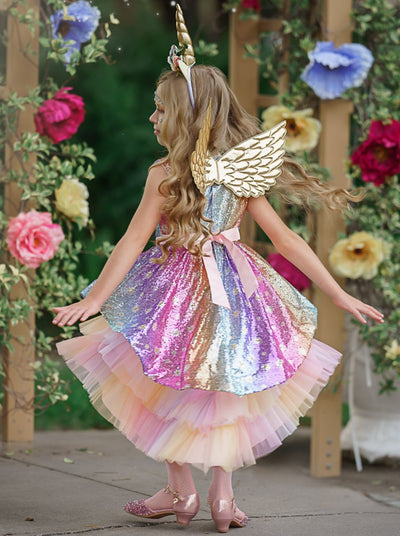 Kids Halloween Costumes | Unicorn Fairy Hi-Lo Dress | Mia Belle Girls